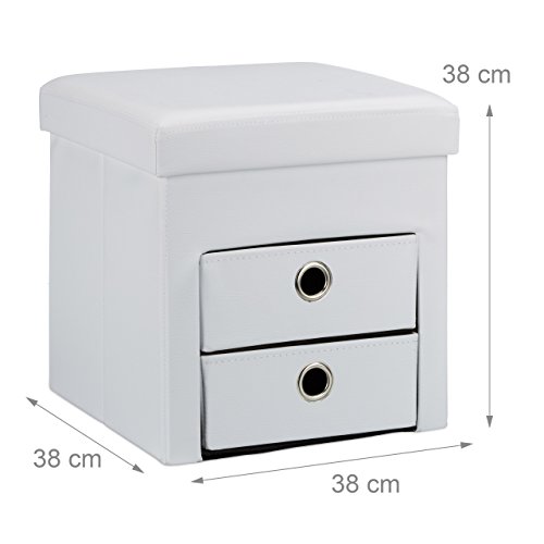Taburete plegable con almacenaje Relaxdays para solucionar la falta de espacio 4