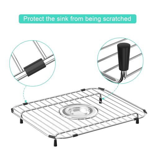 SANNO Protector de Fregadero Acero Inoxidable 2 Pzas 11.5x13.8" miniatura 3