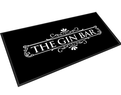 Artylicious The Gin Bar, Black and White Label Bar Ruer Bar Mat