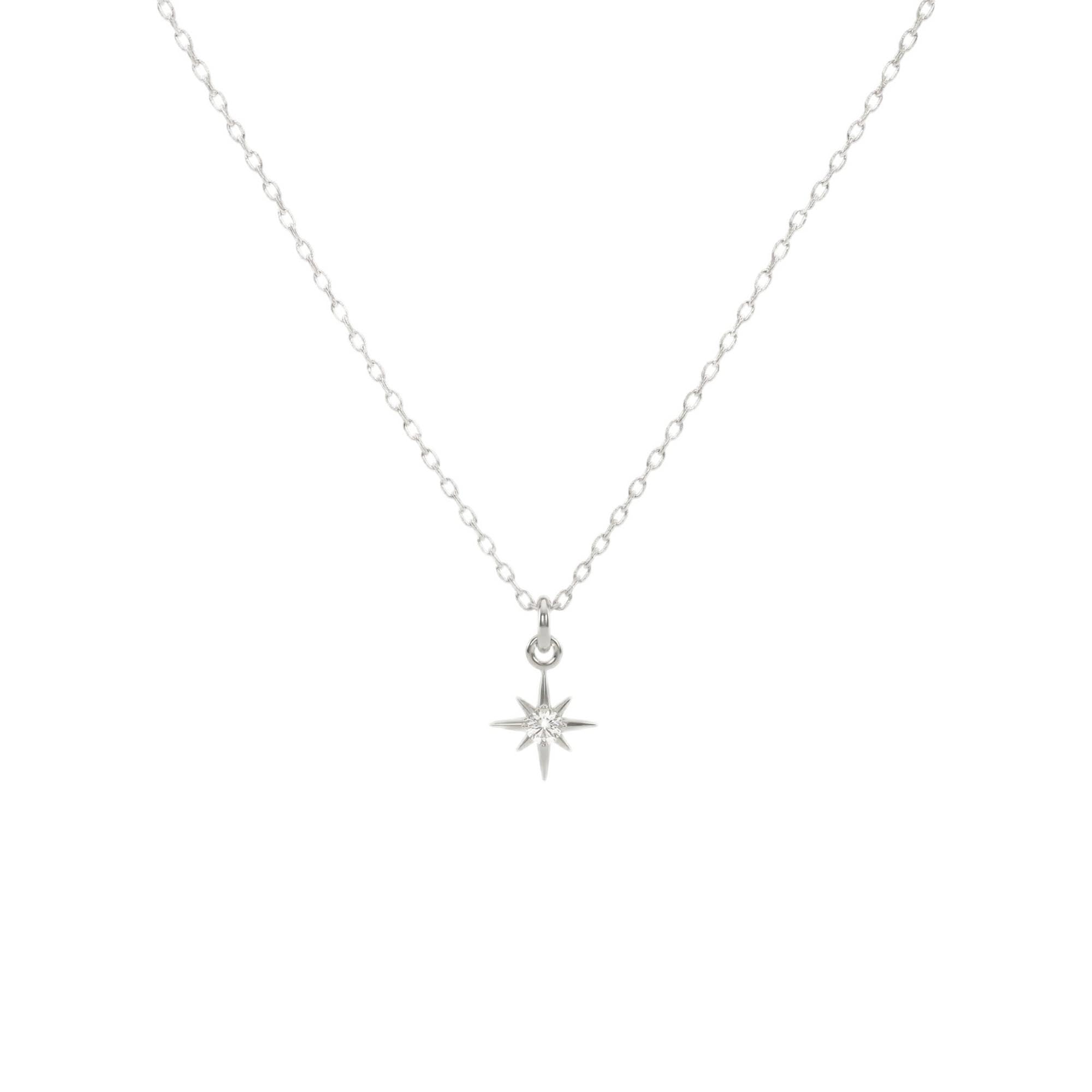 Annika Bella Star Necklace, Tiny Cubic Zirconia North-Star Pendant
