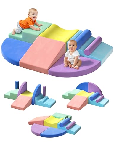 Image of Twinkoo Extra Large 8-Piece Soft Climbing Toys for Toddlers, Foam Climbing Block Set with Jumbo Size, Boosts Motor Skills & Color Coordination, Safe Indoor Toy for Child Development