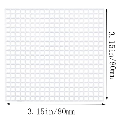 Image of JCBIZ 10pcs Plastic Mesh Canvas Sheets Square 8x8cm White Cross Needlework Blank Plastic Canvases for DIY Bookmarks Cup Mats