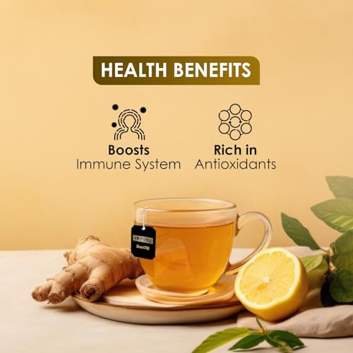 Image of Twinings Lemon & Ginger Tea, Perfect Blend of Zesty Lemon & Ginger Spice, Boosts Immunity, Rich in Anti-oxidants, Caffeine-Free, Made With Finest Ingredients, Enjoy as Hot or Iced Tea I 25 Tea Bags