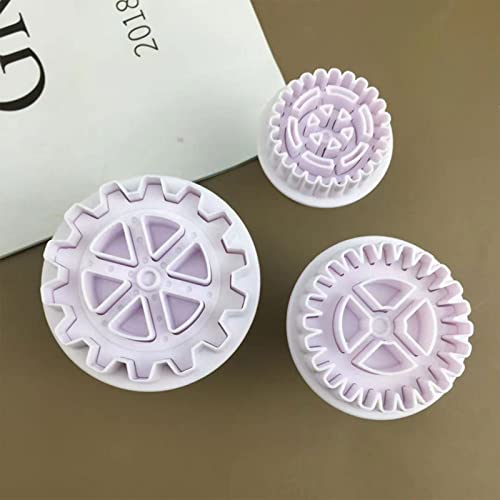 Set 3 moldes cortadores con forma de engranaje miniatura 5