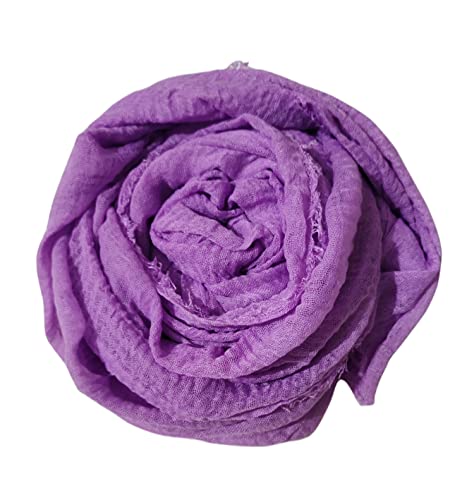 Image of Iba & Isba Women's Plain Crinkled Scarves, Stoles, Hijab (76 x 36 inch)