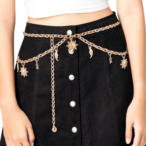 Double Layer Women's Metal Chain Belt, Adjustable Waist Link Belt Skinny Waistband Chain Decor for Dresses Jeans2