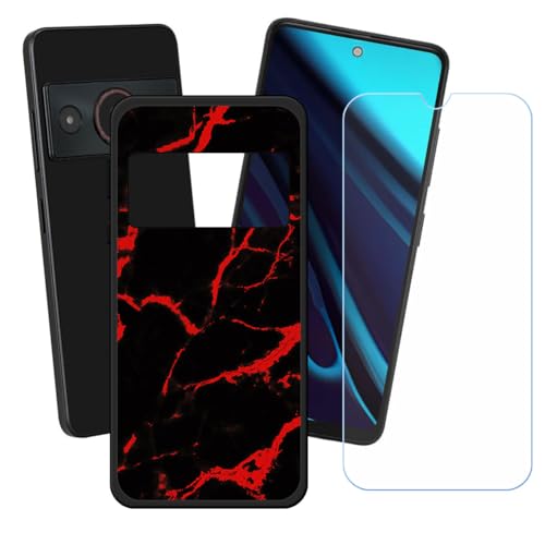 BMPNLSZ �K�p Telstra T-Elite 5G�p+HD�����K���X�ɓK�����ėpTPU�P�[�X�A�V���J�Q���P�[�X�o���p�[�ی�o�b�N�P�[�X-Telstra T-Elite 5G�p�ɓK����9�d�x�X�N���C�u�h�~�X�N���[���v���e�N�^(6,56") - WZ1