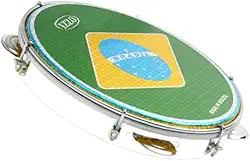 Pandeiro Izzo 10 Polegadas ABS com Pele Bandeira do Brasil 6 Afinadores 5 Pares Platinelas