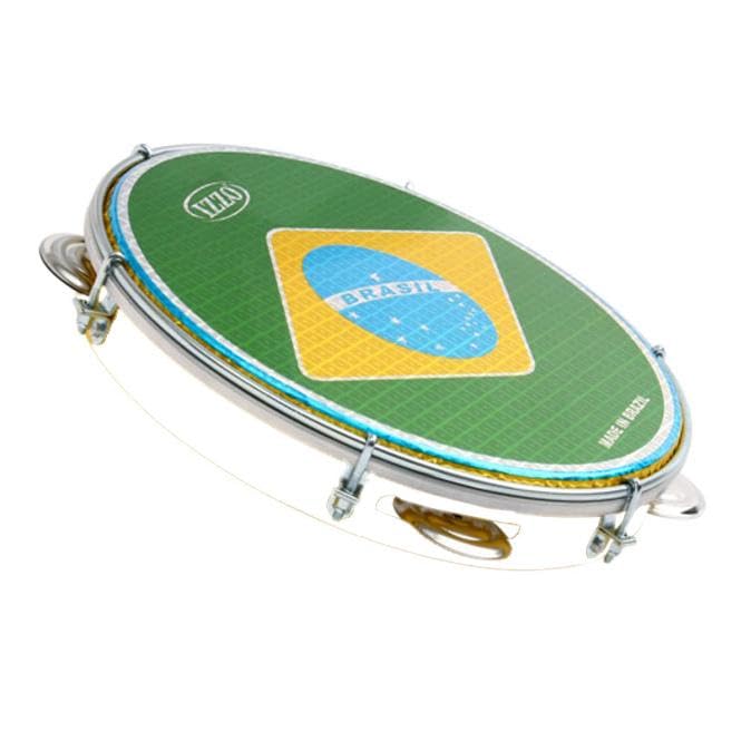 Pandeiro Izzo 10 Polegadas ABS com Pele Bandeira do Brasil 6