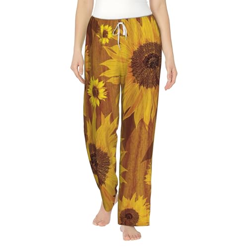 Pantalon de pyjama tournesols femme idée cadeau de Noël confortable