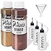 Jacquard Pinata Metals Bundle - Brass and Copper Colors (4-Ounce Bottles), 3 Pixiss 20ml Needle Tip Applicator and Refill Bottles and 1.5 inch Funnel Bundle for Yupo and Resin