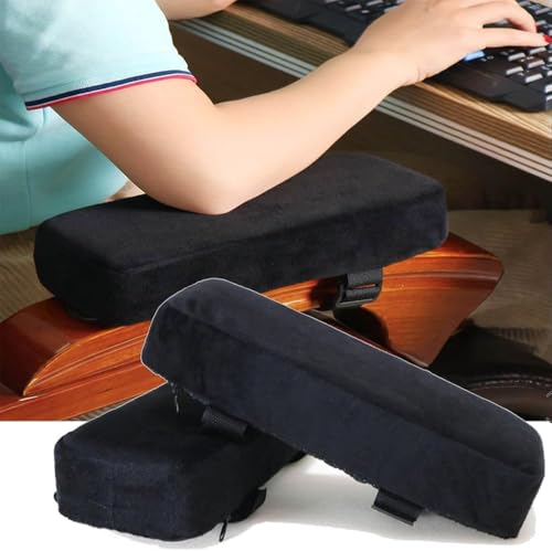 Image of 2 Pack Thick Armrest Pads Memory Foam Office Chair Arm Pads - Office Chair Armrest Covers Provide Elbow Cushion and Relieve Pressure, Ergonomic Desk Chair Arm Covers