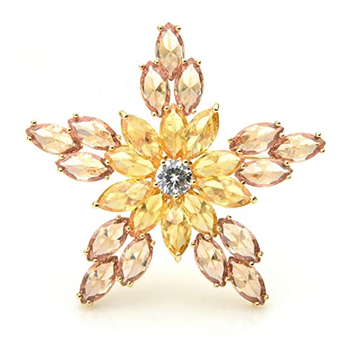 Broche étoile à cinq branches en cristal scintillant haut de gamme