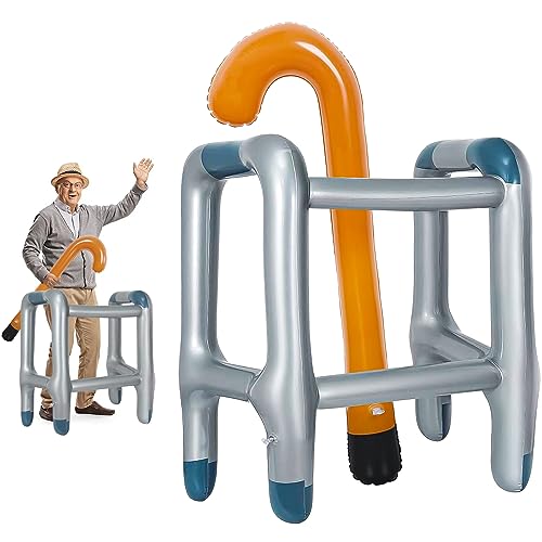 Rayong Andador inflable, bastón inflable, andador inflable, andador hinchable para tu disfraz como abuela o abuelo, para carnaval, cumpleaños, cosplay