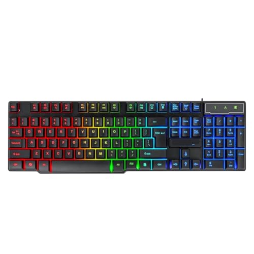 Clavier de jeu filaire 104 touches lumineux et rétroéclairé pour ordinateur de bureau