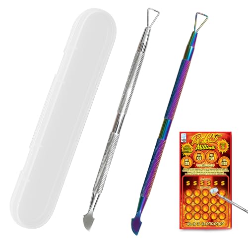 Lottery Ticket Scratcher Tool 2 PCS Metal Lottery Scratcher Tool Lotto Scratcher Label Scraper for Lottery Ticket Multi-Use Scraping Tool