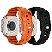 Sport Bands Compatible with Apple Watch Ultra Band 49mm 45mm 44mm 42mm for Men Women, Waterproof Silicone Wristbands Replacement Strap for iWatch Series 8 7 6 5 SE Ultra, Black/Orange