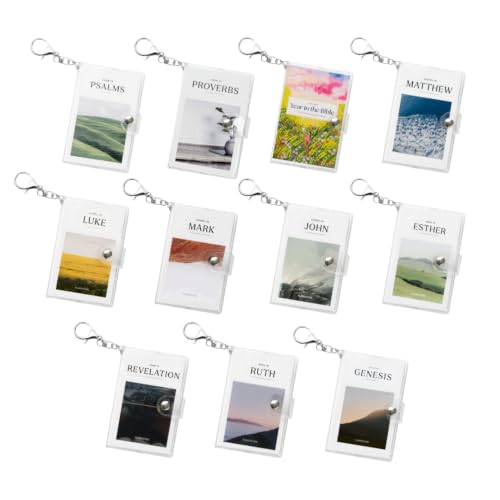 ALABASTER Mini Bible & Keychain Set A Beautiful Year in the Bible Illustrated Pocket Scripture Book + Matching Keychain Christian Gift for Women Baptism & Bible Study