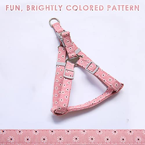 Petsyards Dog Harness And Leash Set, No Pull Step In Basic Halter Harness For Medium, Small Breed Dogs Cats Pink Flower S #TOP3