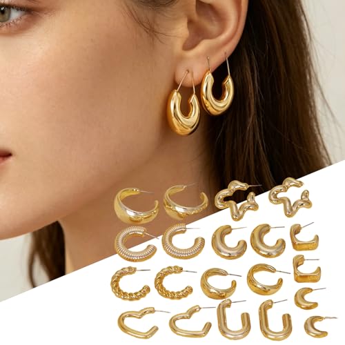 Pendientes de resina apilables con joyería geométrica única de moda 4