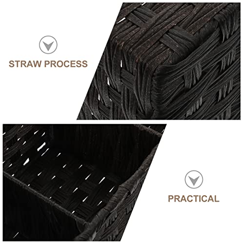 Wicker-Storage-Basket-3-Section-Baskets-Hand-Woven-Storage-Bin-Organizer-for-Shelves-Kitchen-Cabinets-Pantry-Bathroom-Black Wicker Storage Basket 3 Section Baskets Hand Woven Storage Bin Organizer for Shelves Kitchen Cabinets Pantry Bathroom Black