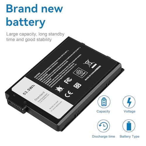 Image of ASUNCELL XVJNP 53.5Wh 0M0TN3 Laptop Battery Replacement for Dell Latitude 5430 7330 Rugged Latitude Series P148G P148G001 P149G P149G001 6JRCP 06JRCP M0TN3 KD1CT 451-BCWQ 11.4V 4457mAh
