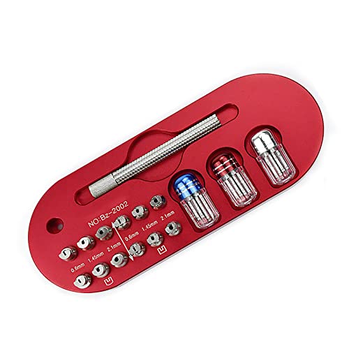 BODOLF Uhrennadel-Entferner, 1 Set Professioneller Uhren-Handpresserheber, Uhrenreparaturwerkzeuge für Uhrmacher, mit Metall-Druckdüsen 0,6 mm, 1,45 mm, 2,1 mm Cover