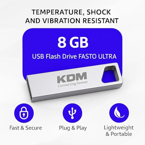 Image of KDM FASTO Ultra USB Flash Drive 8GB | Elite 3.2 Ready| 2.0 Backward Compatible | 8GB Pendrive High Speed Storage Device