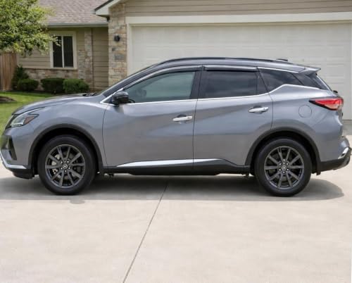 Image of 2015-2024 Tape-On Rain Guards Compatible with Nissan Murano Side Window Visor Deflectors Extra Thick Vent Shades 2016 2017 2018 2019 2020 2021 2022 2023