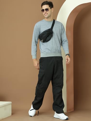 Image of Mack Jonney Fleece Regular Fit Solid Round Neck Sweatshirt for Men-MACK639877