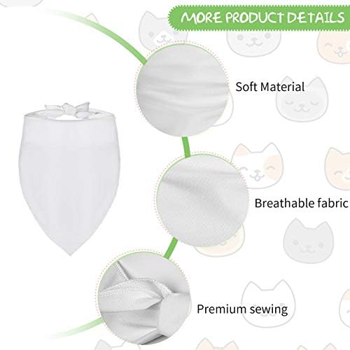 24 Pieces Sublimation Blank Dog Bandanas Solid White DIY Pet Bandanas Triangle Scarf Polyester Pet Heat Transfer Triangle Bibs Kerchief Accessories for Dogs Puppy Cats