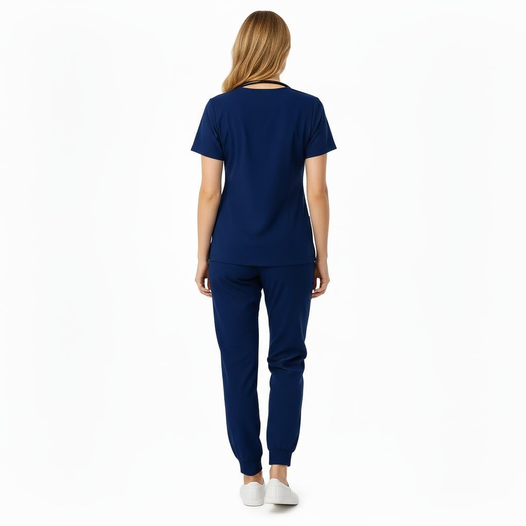 Uniforme da infermiera da donna Set elastico girocollo Top Quick Dry coulisse Yoga Jogging Pants Slim Fit Medical Workwear DK53