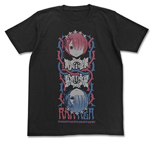 T-shirt Re:Zero Rem & Ram COSPA noir taille L pour fan d'anime