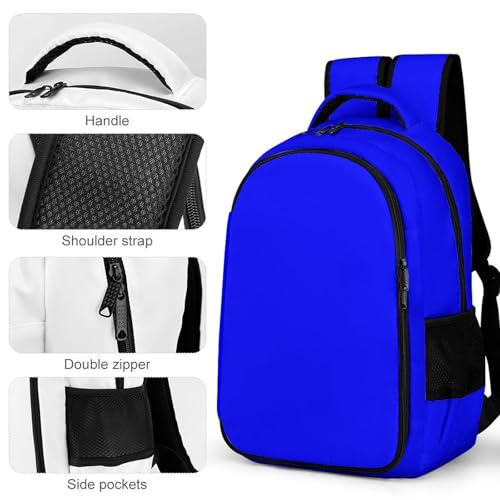 Men's Commuter Bag Large Travel Bag Portable Work Backpack With Double Zippers Klein Blue4