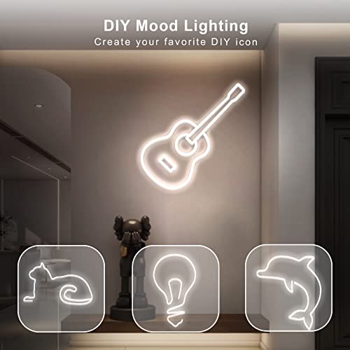 Neonlg 10Ft Neon Strip Lights With Dc Connector, 12V Cuttable Flex, Ip65 Squiggly Light For Outdoor, Flexible Small Led Rope Squiggle Diffused Indoor(Not Include Power Adapter), White #TOP1