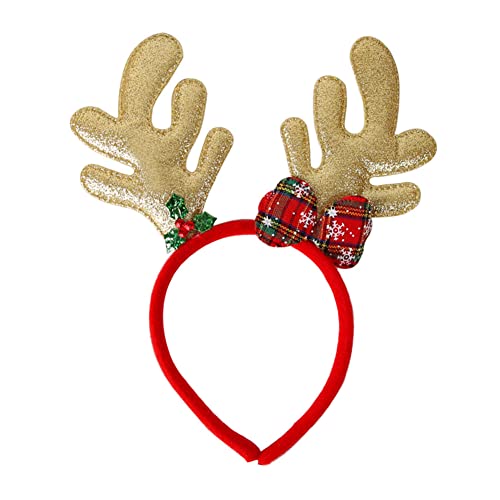 Serre Tete Noel, Bois De Renne, Serre Tete Noel Cerf pour Femmes Enfants et Hommes, Flocon de Neige Cloches Sapin de Noël Renne Cadeau Père Noël Chapeau Cerceaux de Cheveux de Noël à Thème