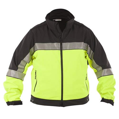 Elbeco Shield Color Block Soft Shell Jacket, Black/Hivis - SH3708HV-XL-R