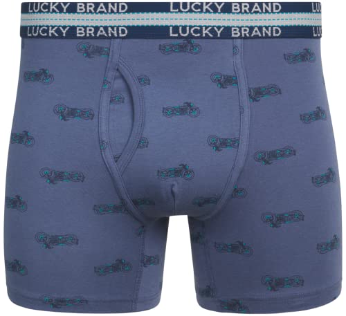 Lucky Brand Men's Underwear - Casual Stretch Boxer Briefs (3 Pack), Size Large, Navy/Indigo #TOP3