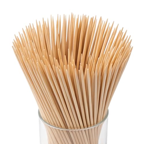 DaTpuik 12 inch Natural Bamboo Skewers for GrillingChocolate FountainKabobCraftsBarbecueFlower Bouquet Bouquet Wrapping Paper. Diameter=4mm. More Size Choices 6/8/10/12/36(100 PCS)