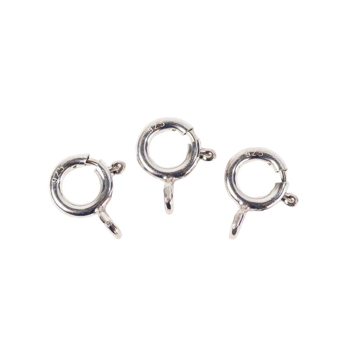 Sterling Silver Spring Ring Clasps Lot Of 10 - 5mm .925 Silver Jewelry ...