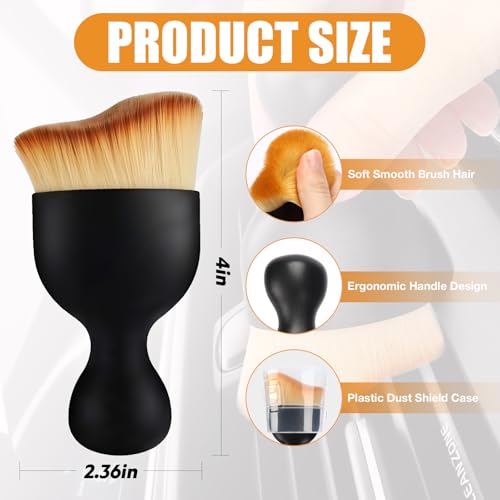 Image of Woyuosn Microfiber Car Detailing Brush - Dual Use for Wet & Dry Cleaning, Soft Bristles Interior Duster for Dashboard, Air Vents, Leather Seats, and Home Use