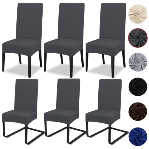 Meision Stuhlhussen 4 oder 6er Set, Abnehmbare waschbar Spandex Stuhlüberzug Stuhlbezug Stretch...