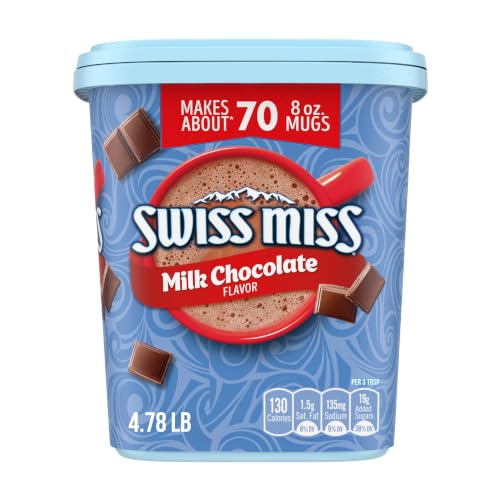 Swiss Miss Milk Chocolate Flavored Hot Cocoa Mix, Hot Cocoa Bar Supplies, 76.55 oz. Canister