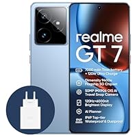realme GT7 5G Smartphone,12+256GB,Batteria 7000mAh,120W charge,Processore Dimensity 9400e, Fotocamera IMX906 50MP, AI Planner, Display Pro-Esports da 6000 nit 120Hz,IP69,Blu, esclusiva Amazon
