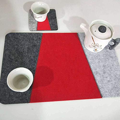 Mingzheng Insulation placemat felt coaster multi-color stitching thickened heat insulation placemat