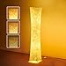 Floor Lamp, CHIPHY Dimmable Tall Lamp for Living Room, 3 Levels 12W/2 LED Bulbs(2400 LM) and White Fabric Shade, Modern and Contemporary Standing Lamp for Bedroom and Office as Christmas Gift, Present