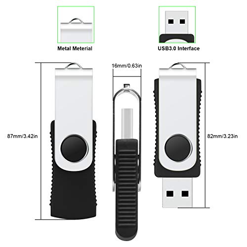 32GB USB Stick 8 Stück Einklappbarer Flash Speicherstick 2.0 Flash Drive Pack Rotate Metall USB-Sticks, Mehrfarbig – Bild 6