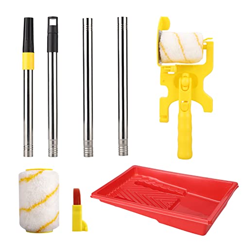Paint Edging Roller, Multi Functional Hand Held Clean Paint Edging Roller Portable Kit with Roller and Brush Fitting for Home Room Wall, Ceiling Window Paint Edging Roller (1)