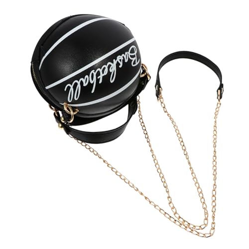 Ipetboom Bolso Mujer Baloncesto PU Pequeño Redondo Versátil para Diario con Diseño Creativo y Correa para Hombro Elegante