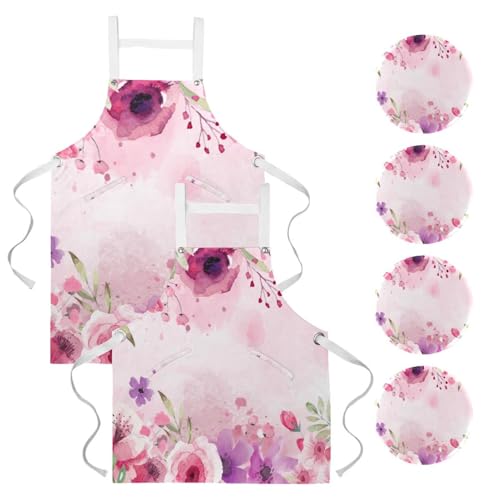 Tablier de cuisine lot de 2 avec broches pour restaurant bistrot et bar multicolore